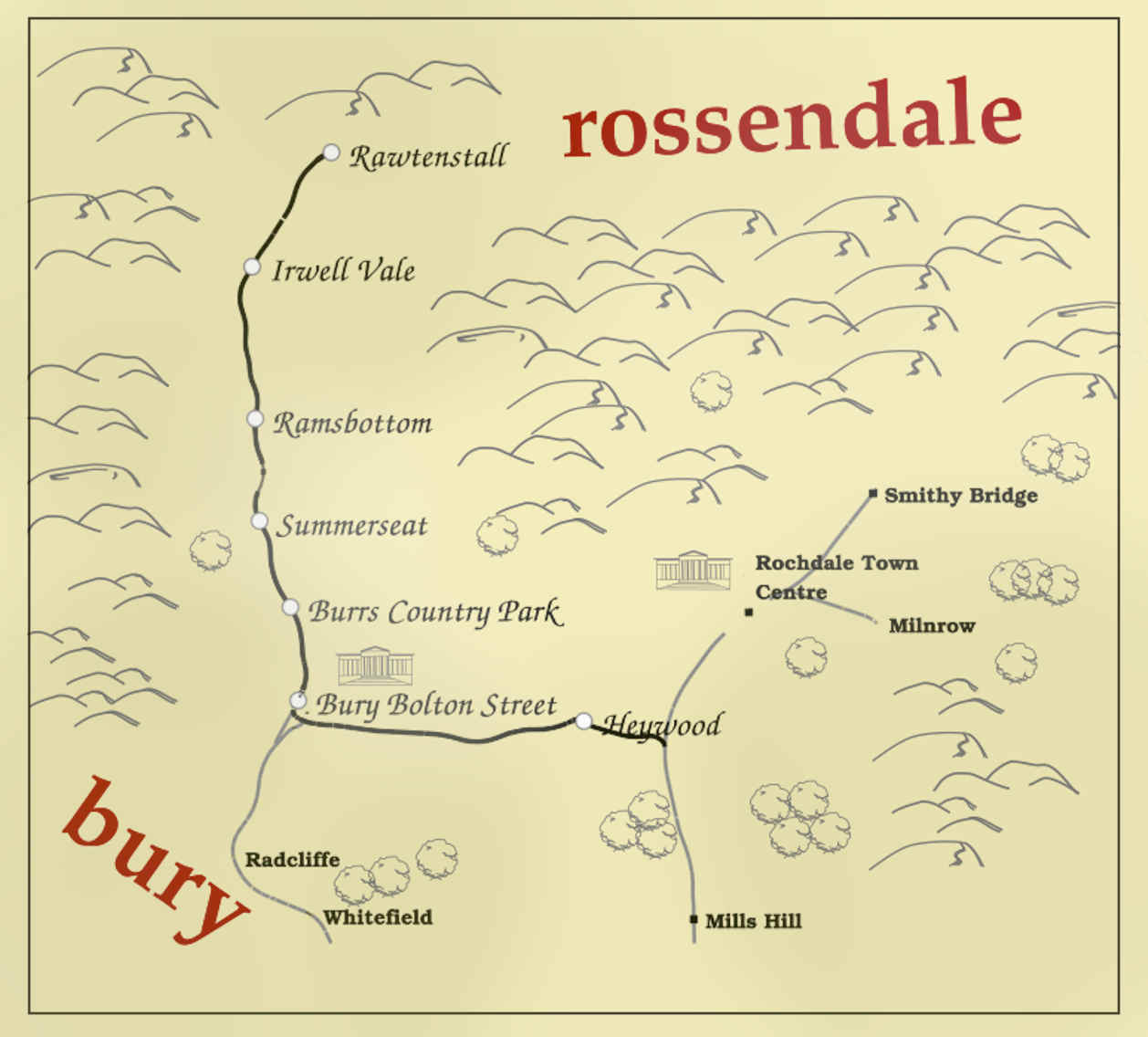 East Lancashire Railway map