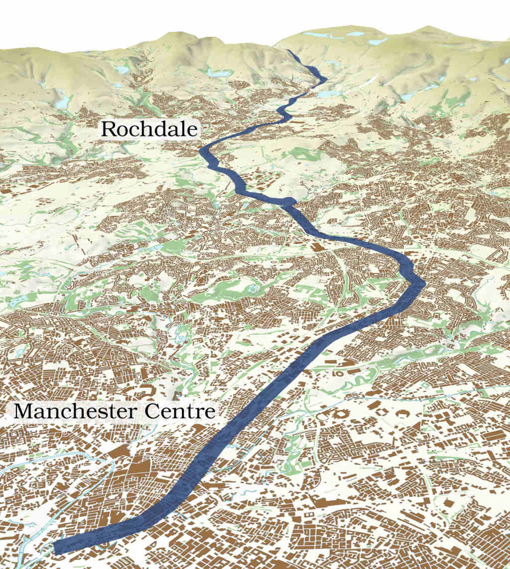 Rochdale Canal 3D map