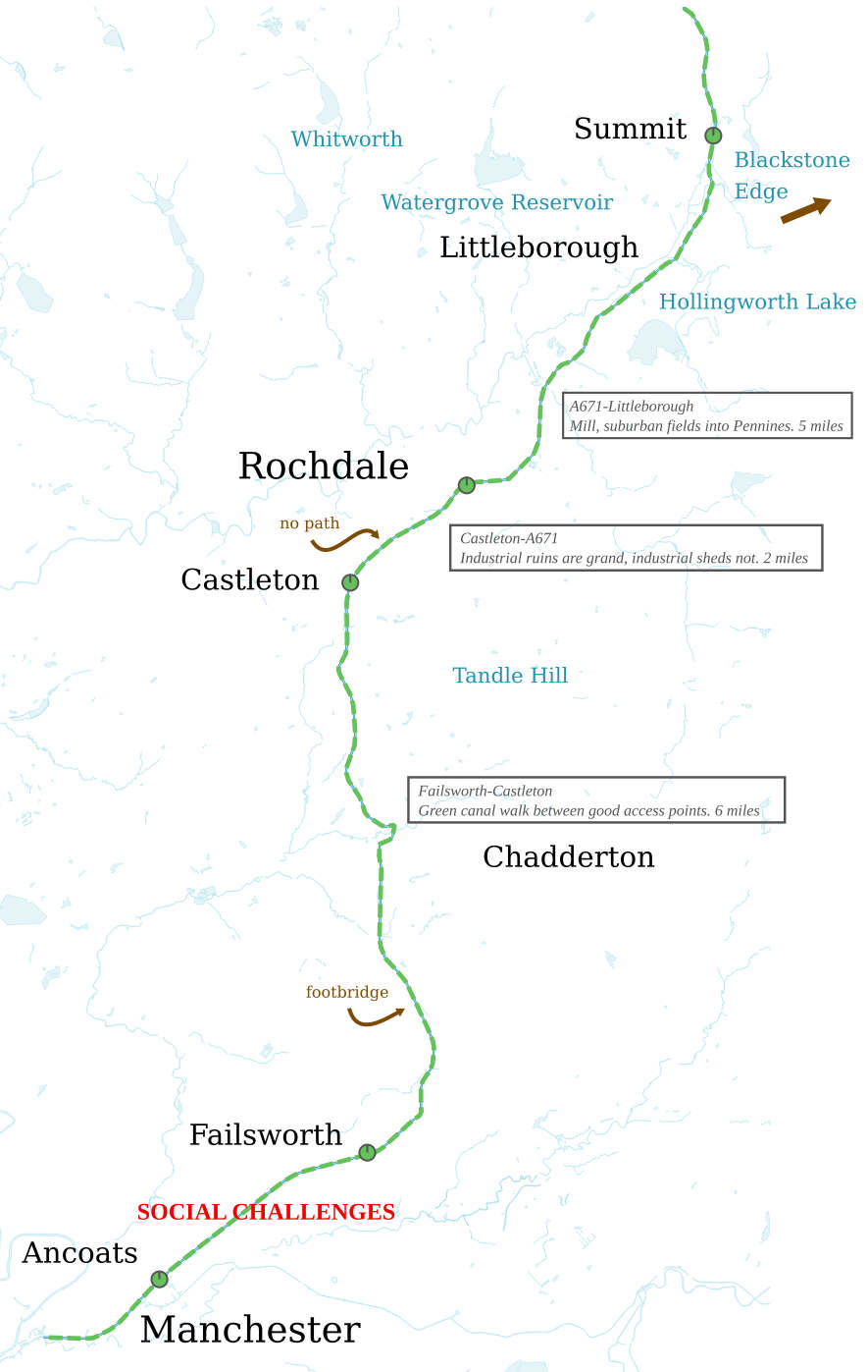 Rochdale Canal map