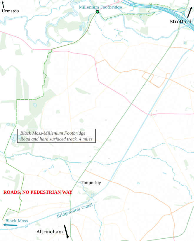 TransPennine, Altrincham-Stretford map