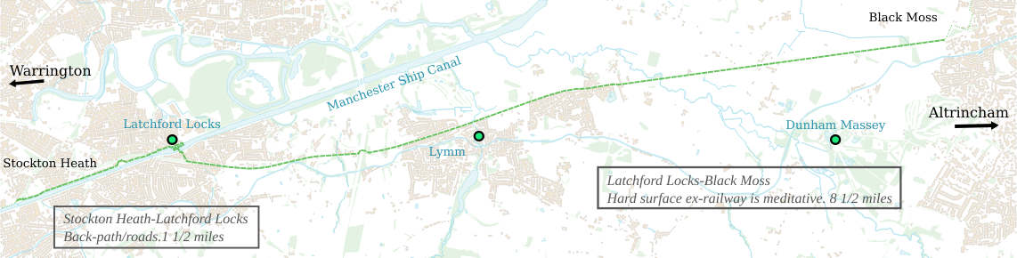 TransPennine, Warrington-Altrincham map